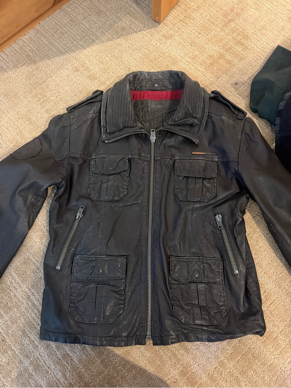 Superdry Black Brad Leather Jacket